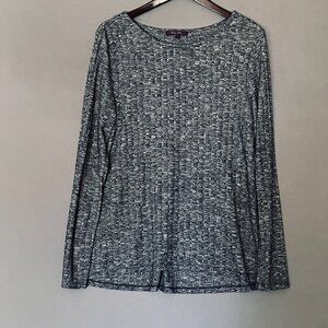 Olivia Sky Grey Long Sleeve Knit Blouse Women's L
